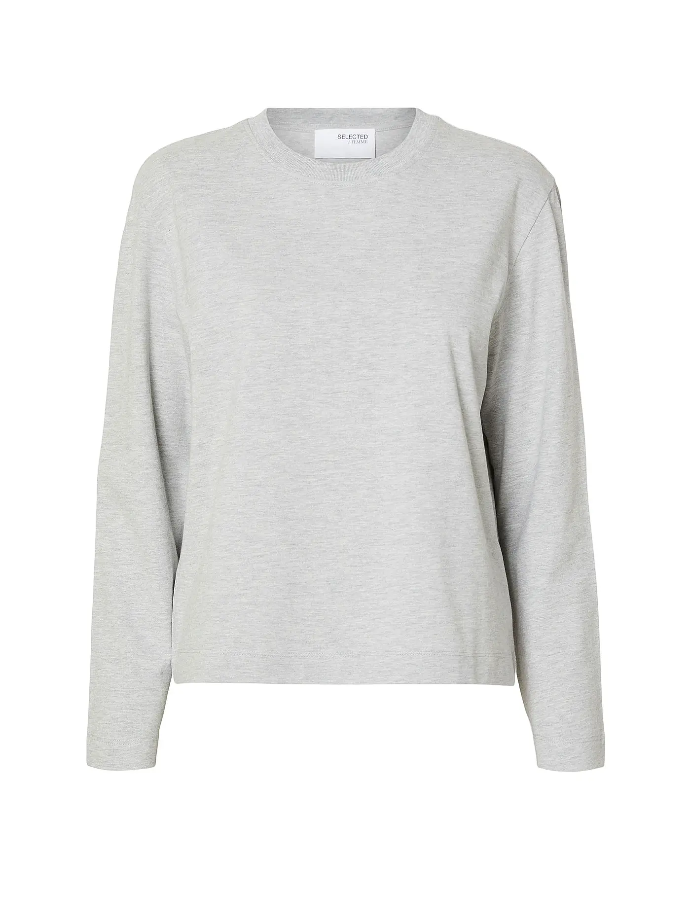 SELECTED FEMME | Langarmshirt SLFESSENTIAL | hellgrau